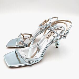 Badgley Mischka Ivette Pearl Heel Evening Sandals Women's Soft Mint Size US5